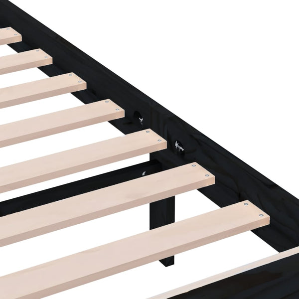 vidaXL Solid Wood Bed Black 180x200 cm