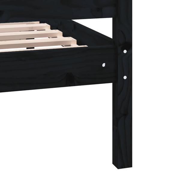 vidaXL Solid Wood Bed Black 180x200 cm
