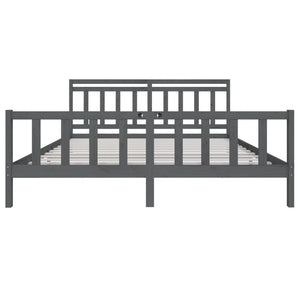 vidaXL Solid Wood Bed Grey 200x200 cm