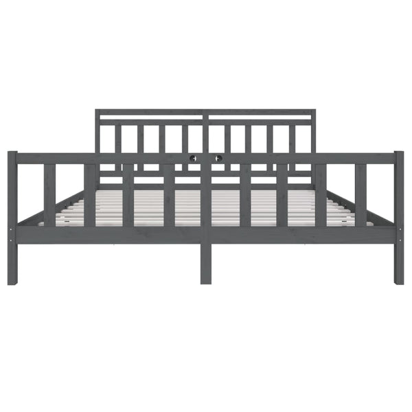 vidaXL Solid Wood Bed Grey 200x200 cm