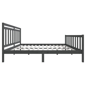 vidaXL Solid Wood Bed Grey 200x200 cm