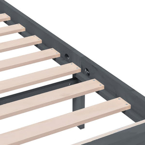 vidaXL Solid Wood Bed Grey 200x200 cm