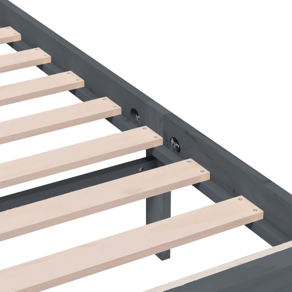 vidaXL Solid Wood Bed Grey 200x200 cm