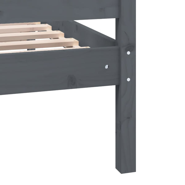 vidaXL Solid Wood Bed Grey 200x200 cm