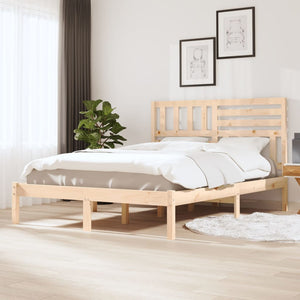 vidaXL Solid Pine Wood Bed Frame 135x190 cm