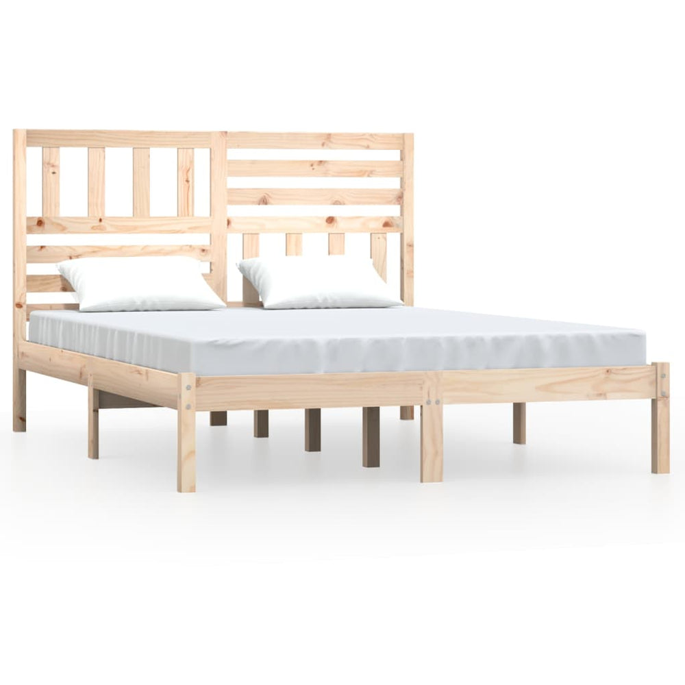 vidaXL Solid Pine Wood Bed 140x190 cm