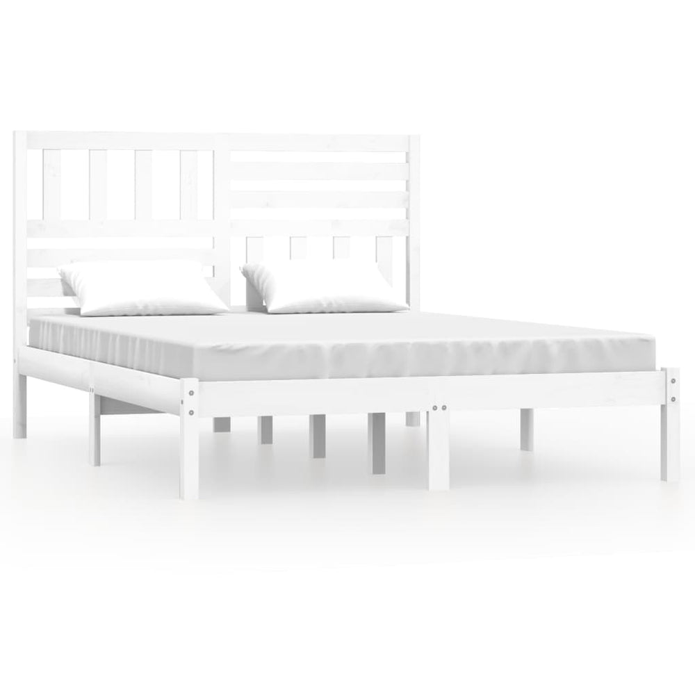 vidaXL Solid Pine Bed White 140x190 cm