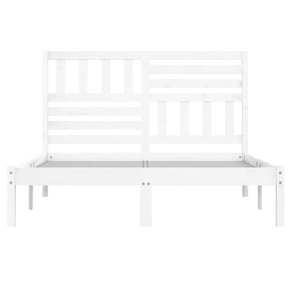 vidaXL Solid Pine Bed White 140x190 cm