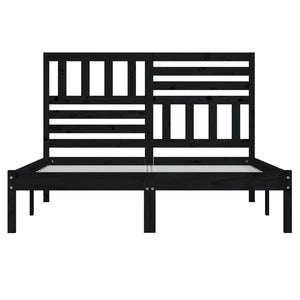 vidaXL Solid Wood Bed Black Pine 140x190 cm