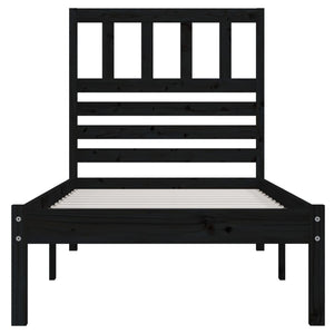 vidaXL Solid Pine Bed Black 100x200 cm
