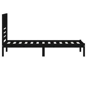 vidaXL Solid Pine Bed Black 100x200 cm