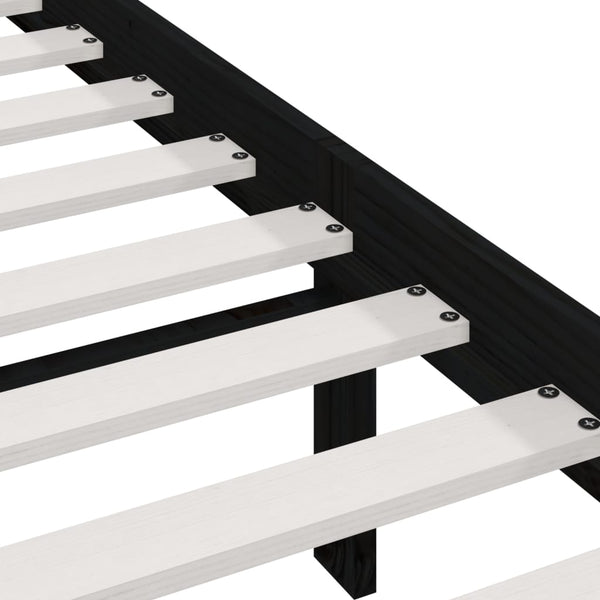 vidaXL Solid Pine Bed Black 100x200 cm