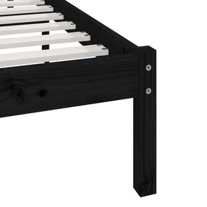 vidaXL Solid Pine Bed Black 100x200 cm