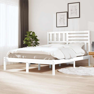 vidaXL Solid Pine Bed White 140x200 cm