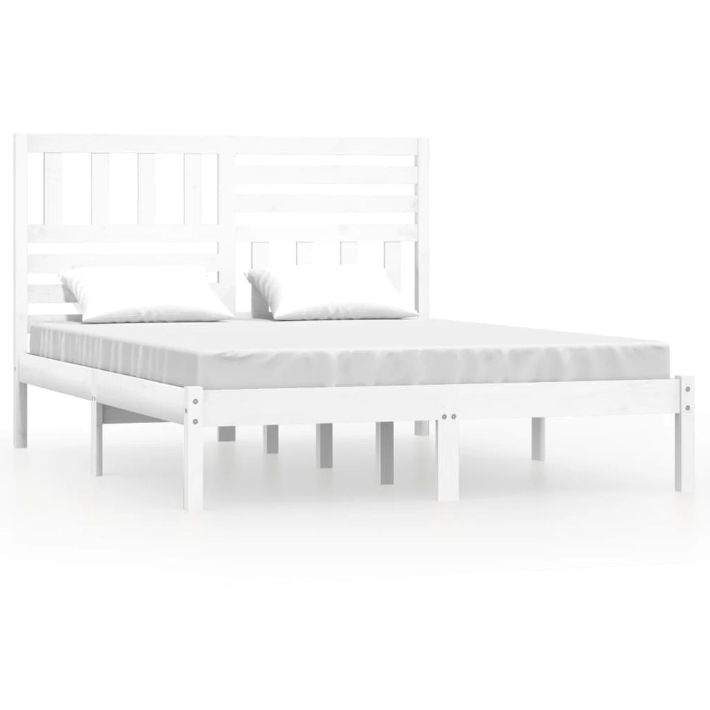 vidaXL Solid Pine Bed White 160x200 cm