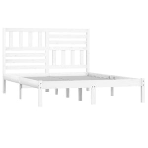 vidaXL Solid Pine Bed White 160x200 cm