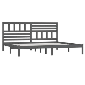 vidaXL Solid Wood Bed Grey Pine 200x200 cm