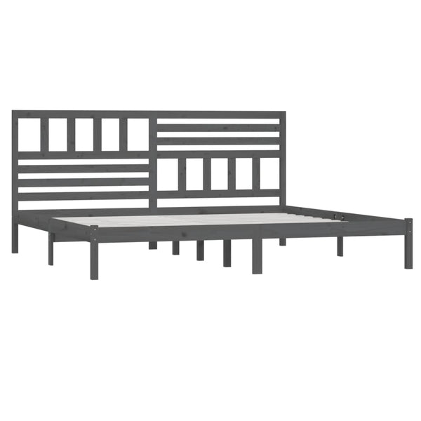 vidaXL Solid Wood Bed Grey Pine 200x200 cm