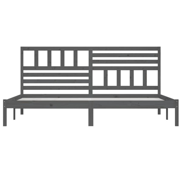 vidaXL Solid Wood Bed Grey Pine 200x200 cm