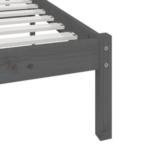 vidaXL Solid Wood Bed Grey Pine 200x200 cm
