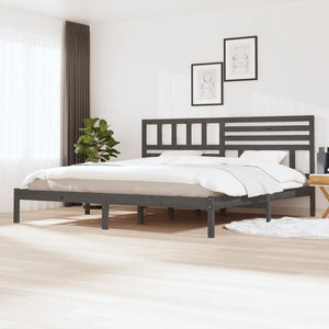 vidaXL Solid Wood Bed Grey Pine 200x200 cm