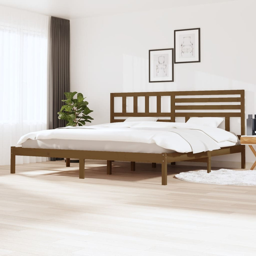 vidaXL Solid Wood Bed Honey Brown Pine 200x200 cm