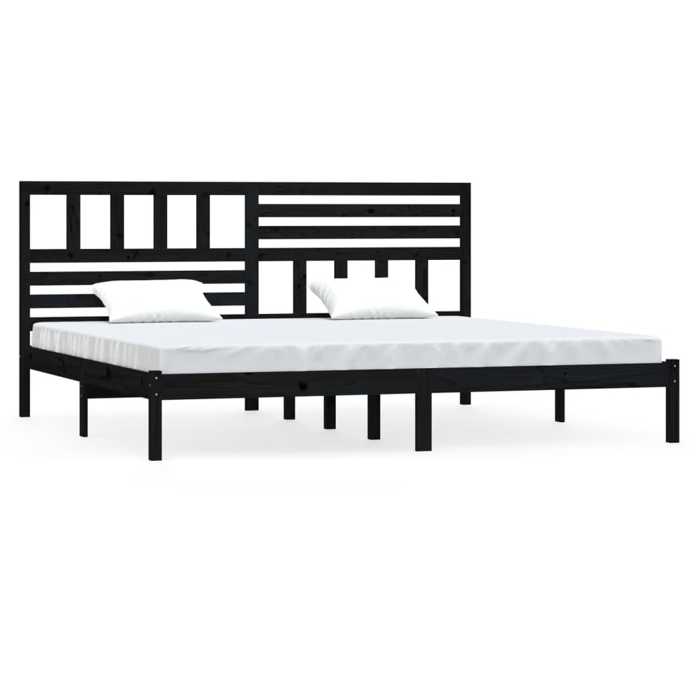 vidaXL Solid Wood Bed Black Pine 200x200 cm