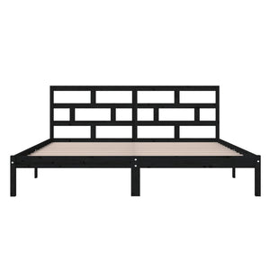 Massivholzbett Schwarz Kiefer 140x190 cm