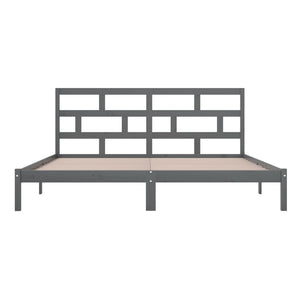Massivholzbett Grau Kiefer 200x200 cm