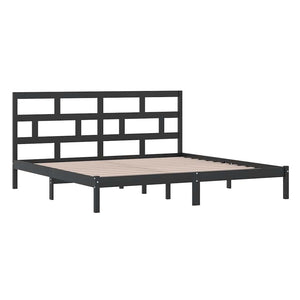 Massivholzbett Schwarz Kiefer 200x200 cm
