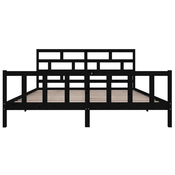Massivholzbett Schwarz Kiefer 180x200 cm