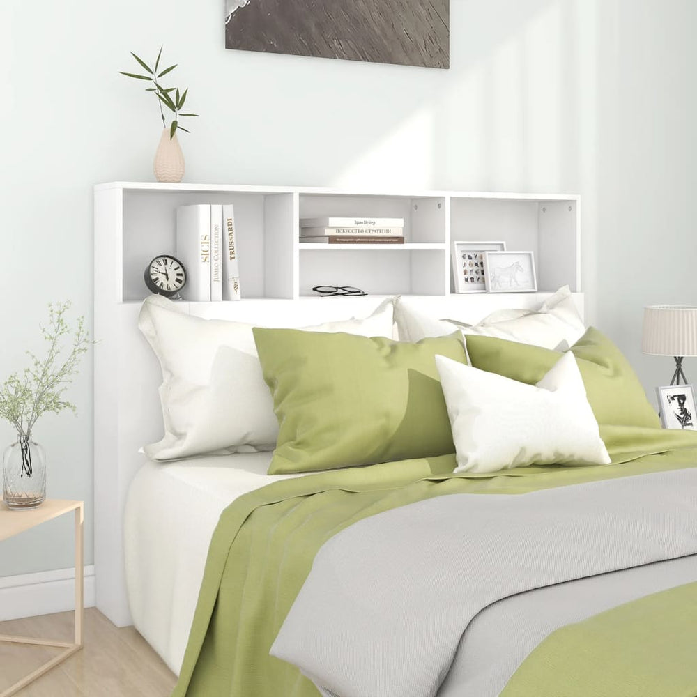 vidaXL Headboard Cabinet White 140 x 19 x 103.5 cm
