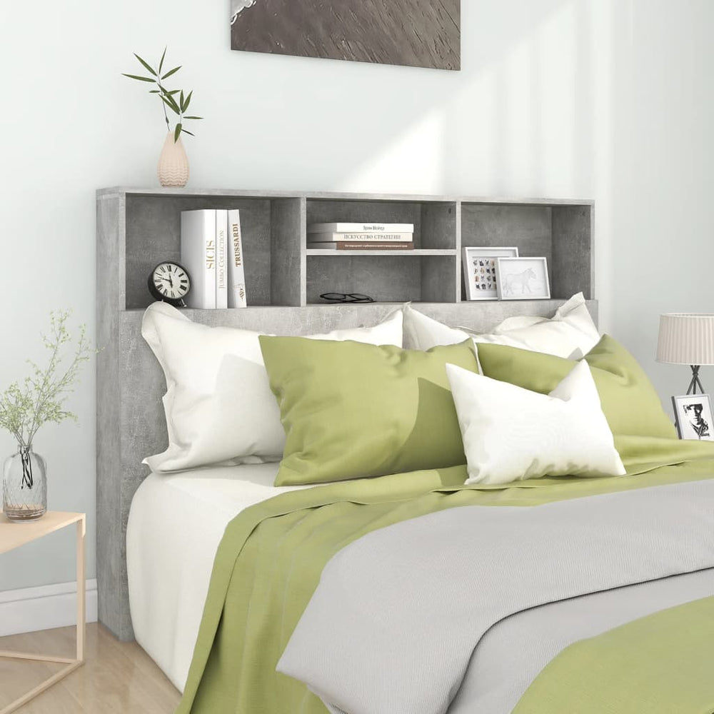 vidaXL Headboard with Storage Concrete Grey 140x19x103.5 cm