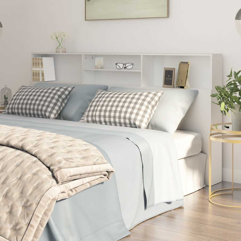 vidaXL Headboard with Storage White 200x19x103.5 cm