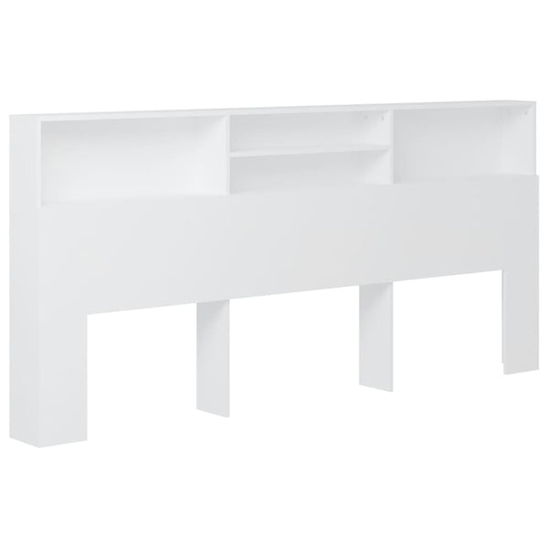 vidaXL Headboard with Storage White 220x19x103.5 cm