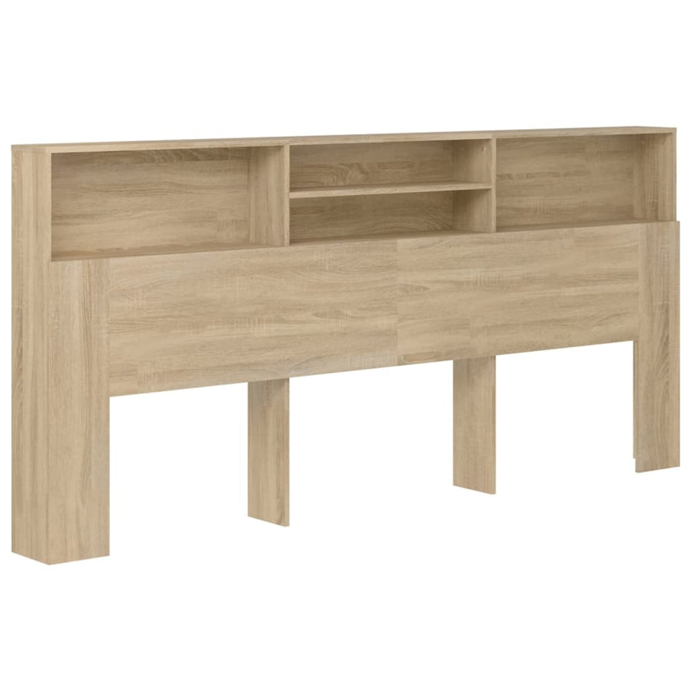 vidaXL Headboard with Storage Sonoma Oak 220x19x103.5 cm