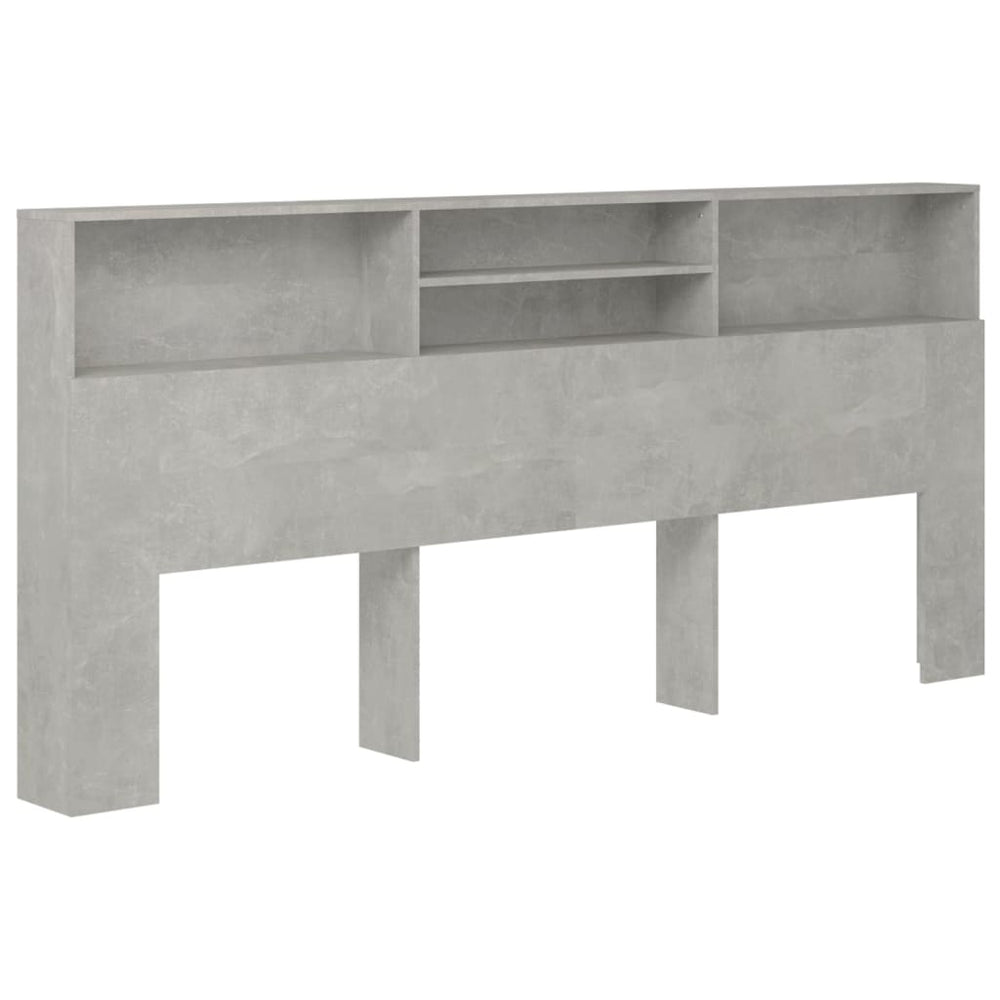 vidaXL Headboard with Storage Concrete Grey 220x19x103.5 cm