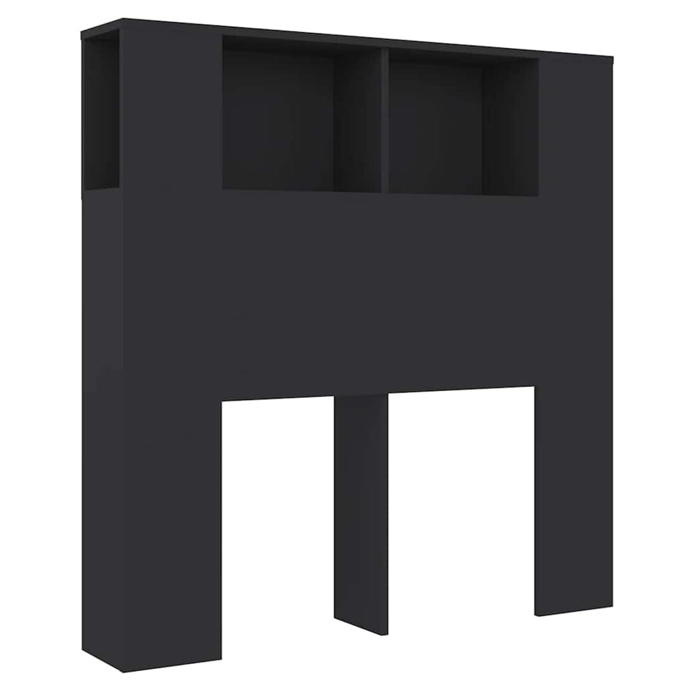 vidaXL Headboard with Storage Black 100x18.5x102.5 cm