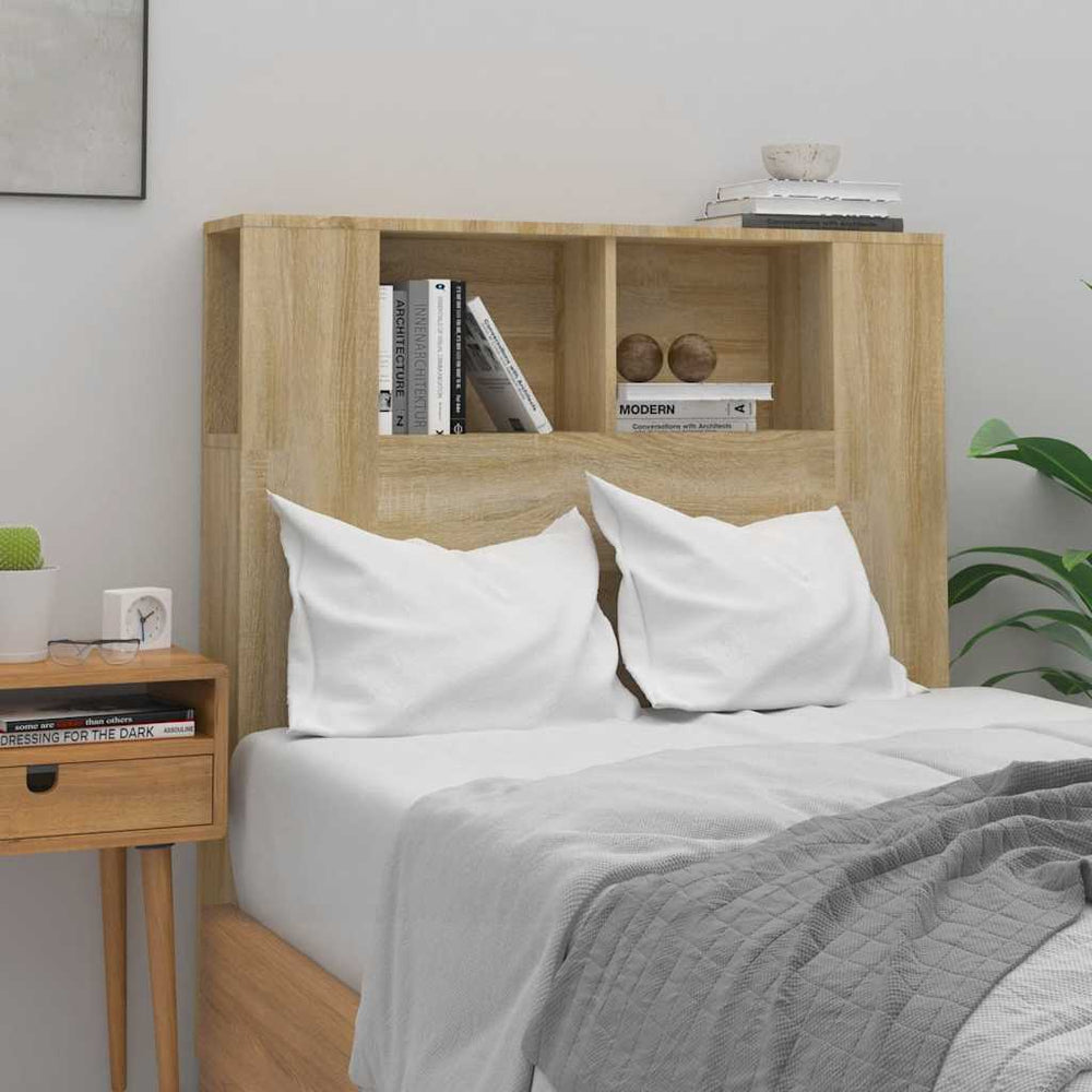 vidaXL Headboard with Storage Sonoma Oak 100x18.5x102.5 cm