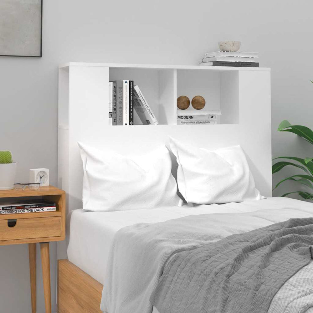 vidaXL Headboard with Storage High Gloss White 100x18.5x102.5 cm