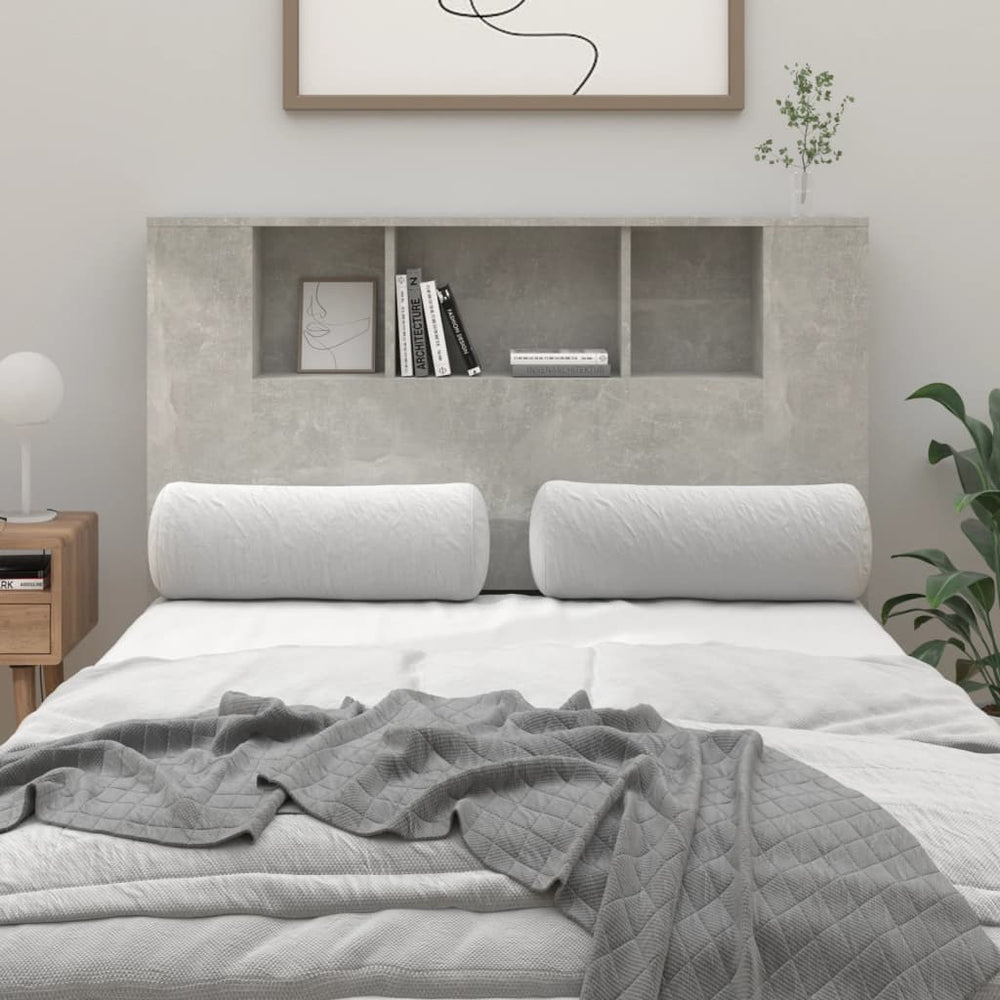 vidaXL Headboard with Storage Concrete Grey 120x18.5x102.5 cm