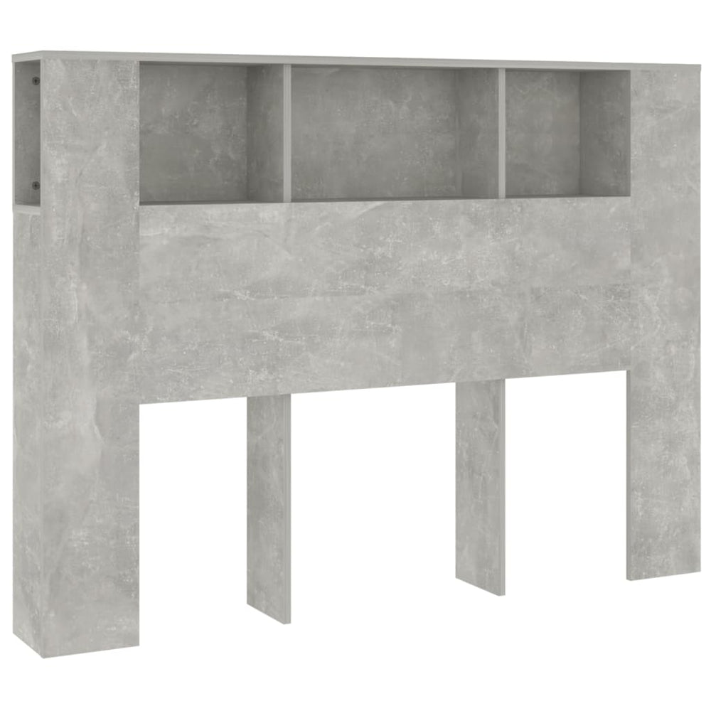 vidaXL Headboard with Storage Concrete Grey 140x18.5x104.5 cm