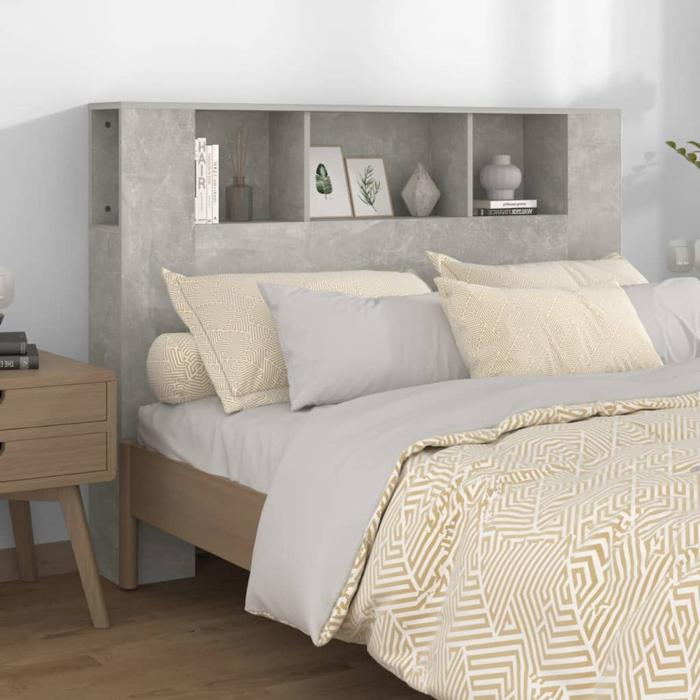 vidaXL Headboard with Storage Concrete Grey 140x18.5x104.5 cm