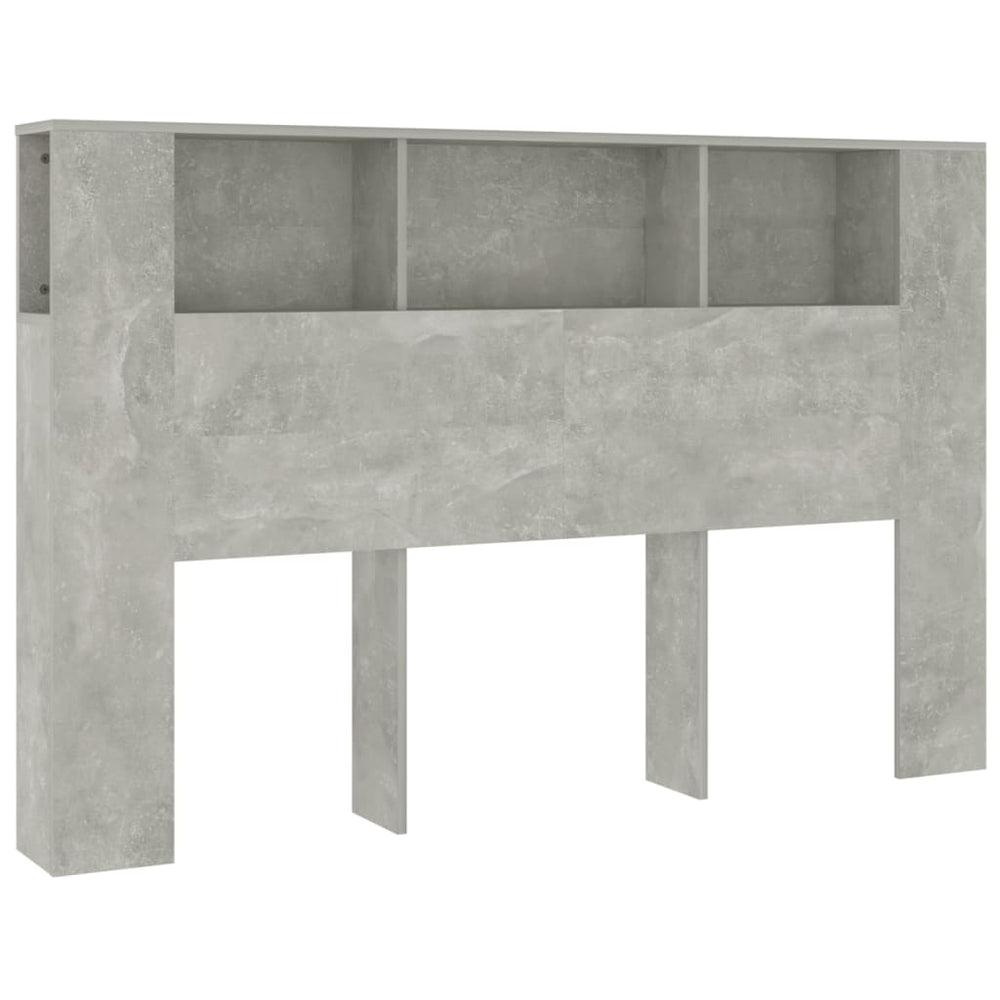 vidaXL Headboard with Storage Concrete Gray 160x18.5x104.5 cm