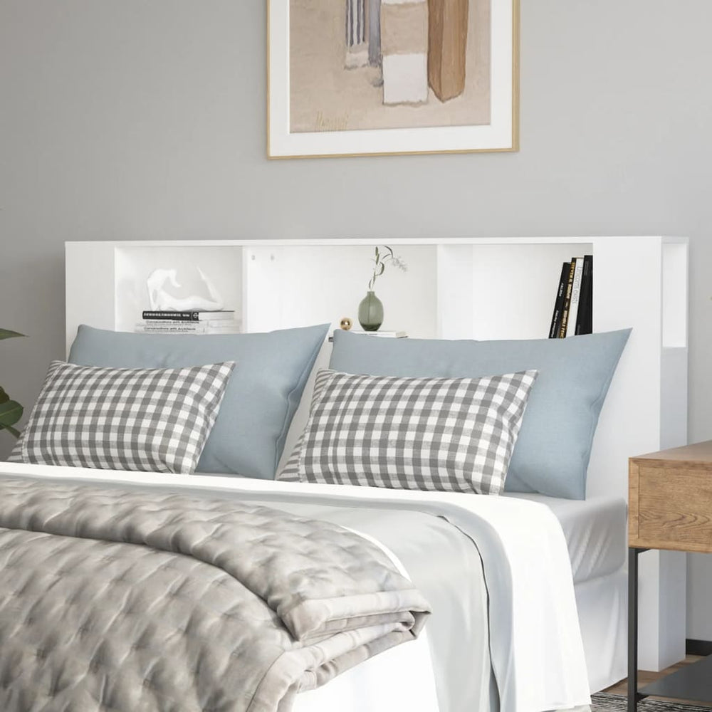 vidaXL Headboard with Storage White 180x18.5x104.5 cm