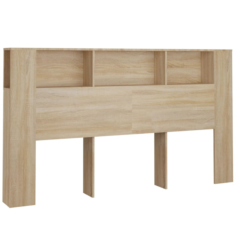 vidaXL Headboard with Storage Sonoma Oak 180x18.5x104.5 cm