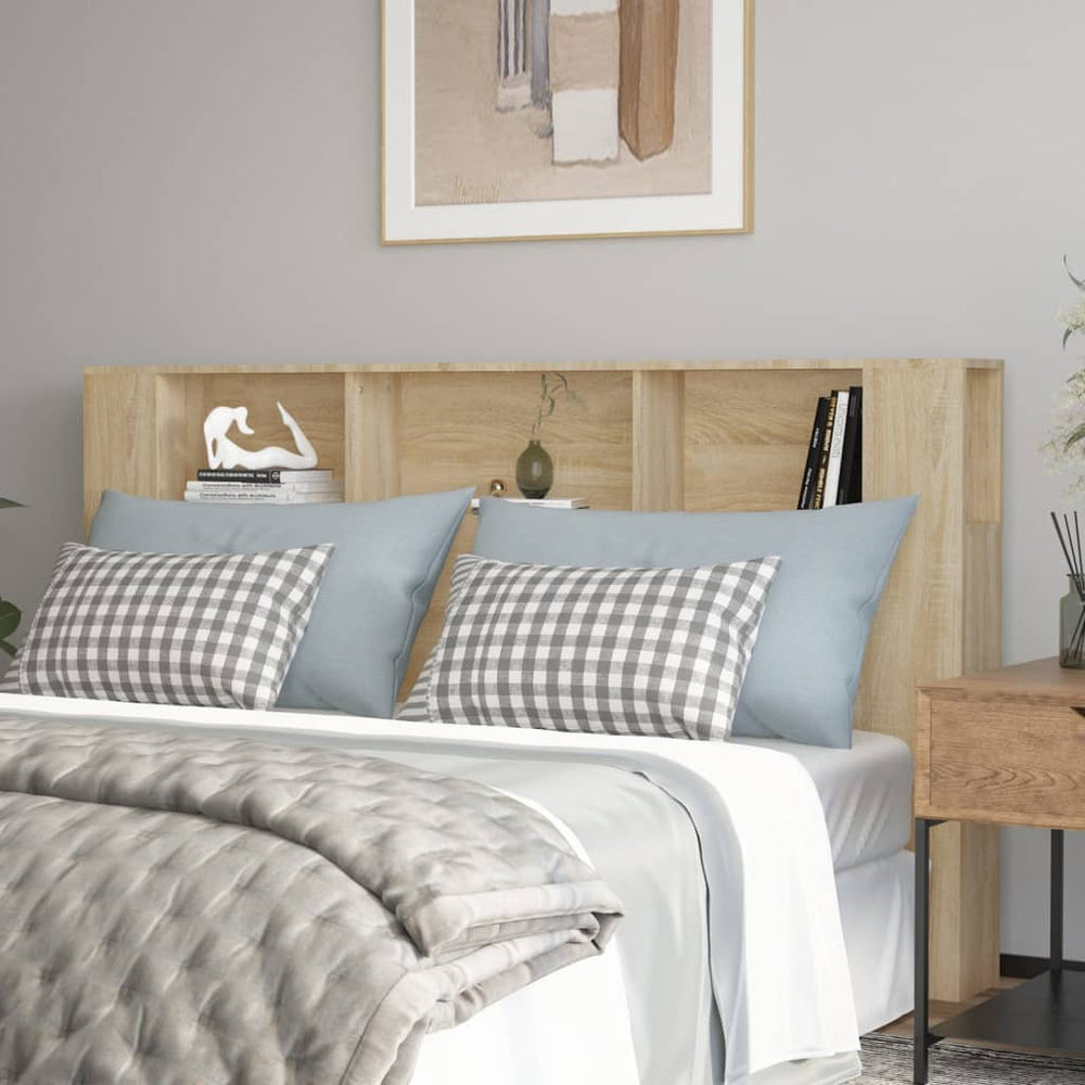 vidaXL Headboard with Storage Sonoma Oak 180x18.5x104.5 cm
