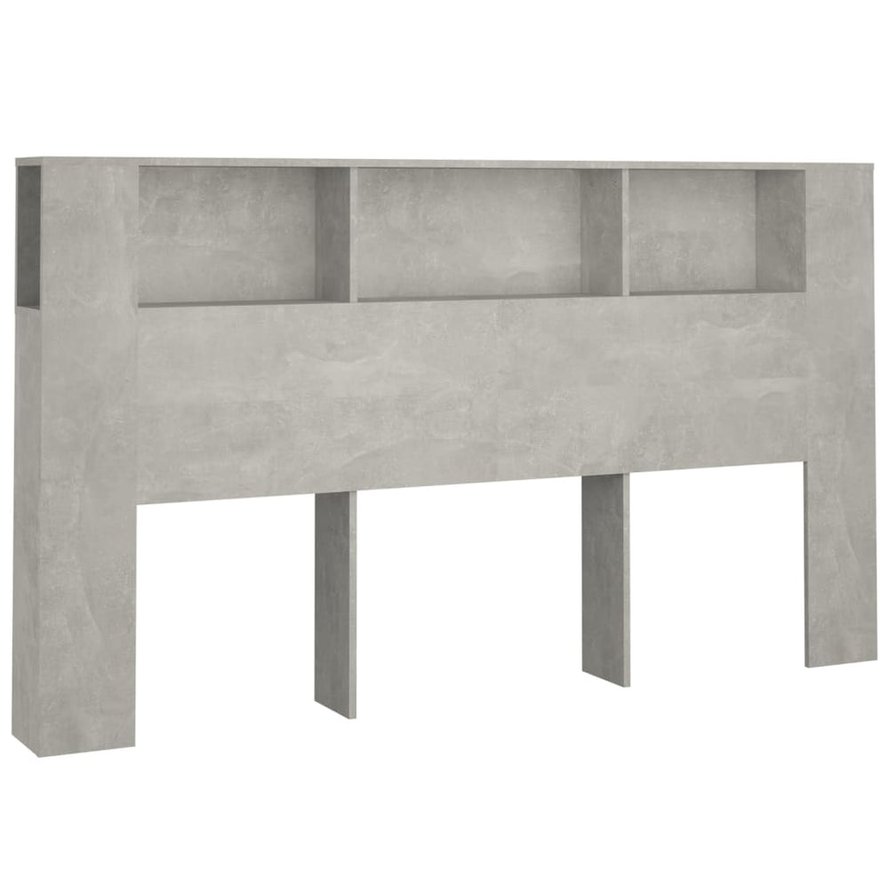 vidaXL Headboard with Storage Concrete Grey 180x18.5x104.5 cm