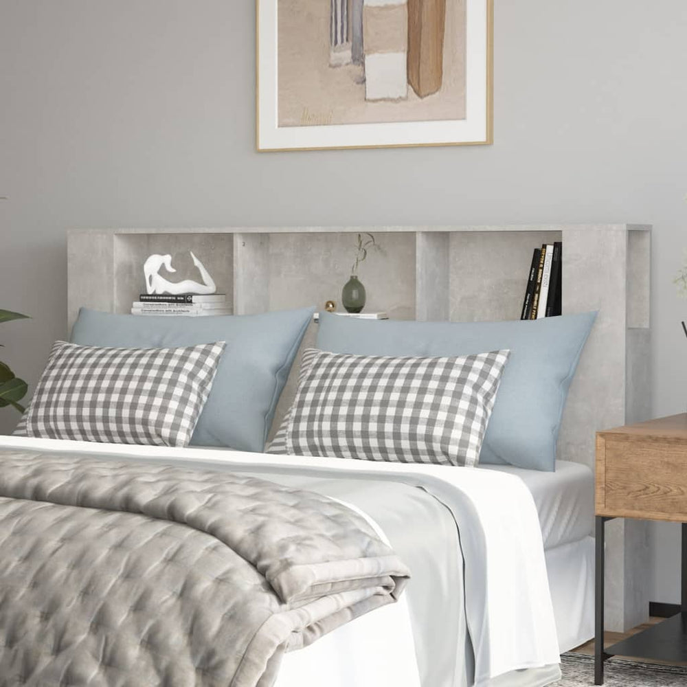 vidaXL Headboard with Storage Concrete Grey 180x18.5x104.5 cm