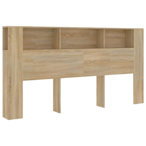 vidaXL Headboard with Storage Sonoma Oak 200x18.5x104.5 cm